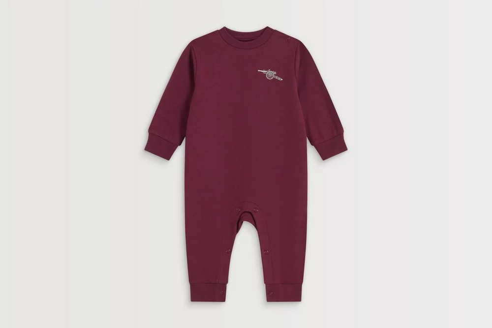 Arsenal Fanshop Store - Arsenal Baby Burgunderfarbener Kanonen-Strampler Offizielle Arsenal FC Fußballbekleidung