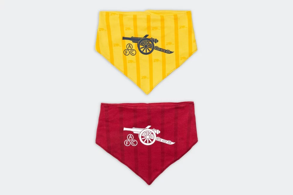 Arsenal Fanshop Store - Arsenal Baby Retro 88-89 Heim- und Auswärtstrikot 2er-Pack Lätzchen Offizielle Arsenal FC Fußballbekleidung