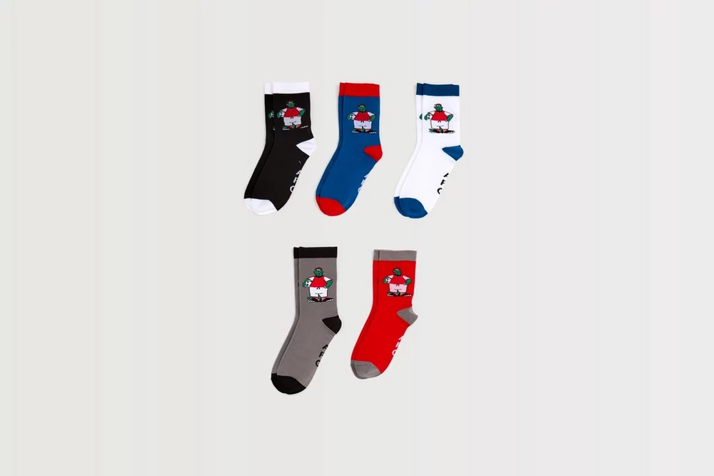 Arsenal Fanshop Store - Arsenal Kids Gunnersaurus Socken Offizielle Arsenal FC Fußballbekleidung