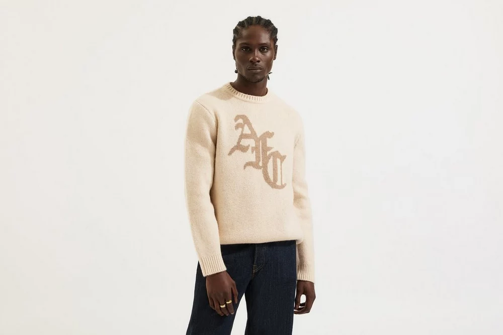 Arsenal Fanshop Store - Arsenal Classics Unisex Beige Gillespie Strickpullover Offizielle Arsenal FC Fußballbekleidung