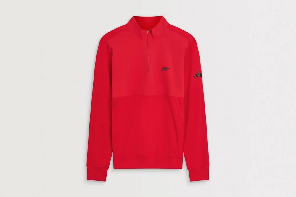 Arsenal Fanshop Store - Arsenal adidas Golf Red 1/4 Zip Top Offizielle Arsenal FC Fußballbekleidung