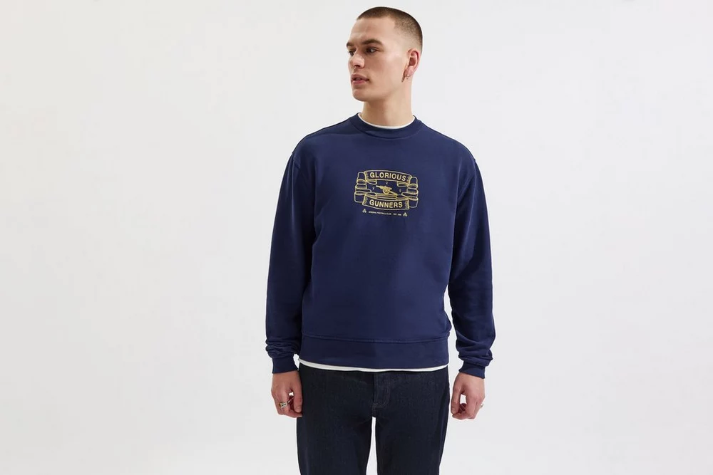 Arsenal Fanshop Store - Arsenal Glorious Gunners Navy Graphic Sweatshirt Offizielle Arsenal FC Fußballbekleidung