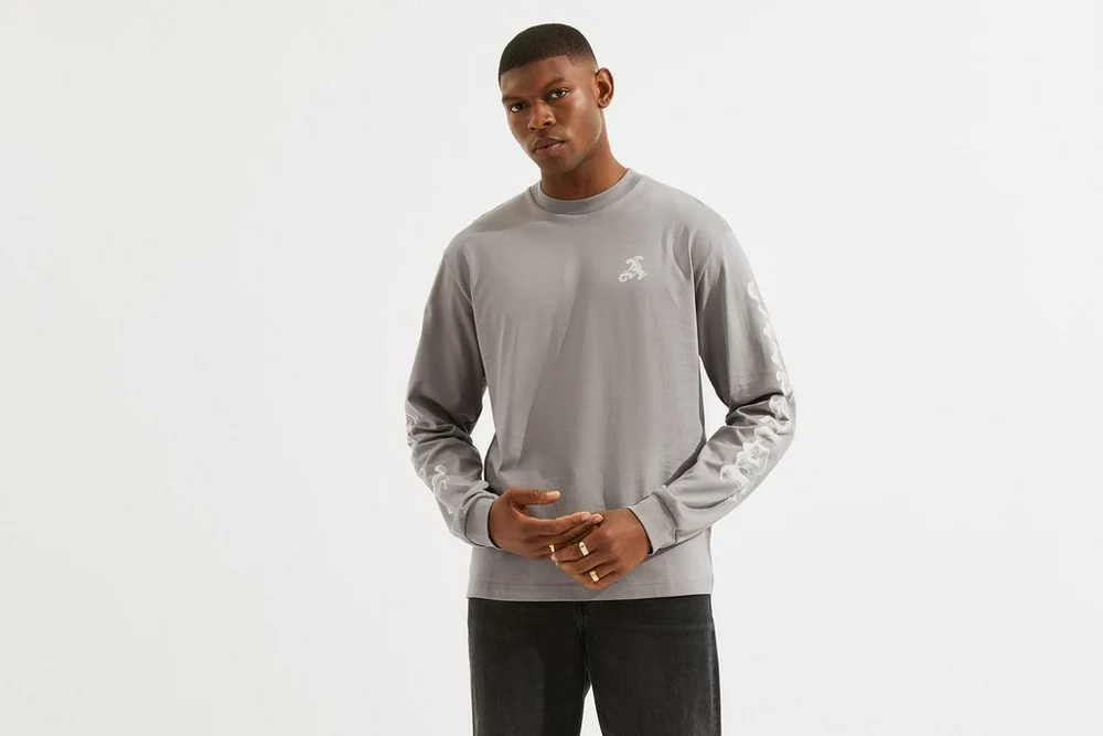 Arsenal Fanshop Store - Arsenal N7 Stone Permanent Langarm-T-Shirt Offizielle Arsenal FC Fußballbekleidung