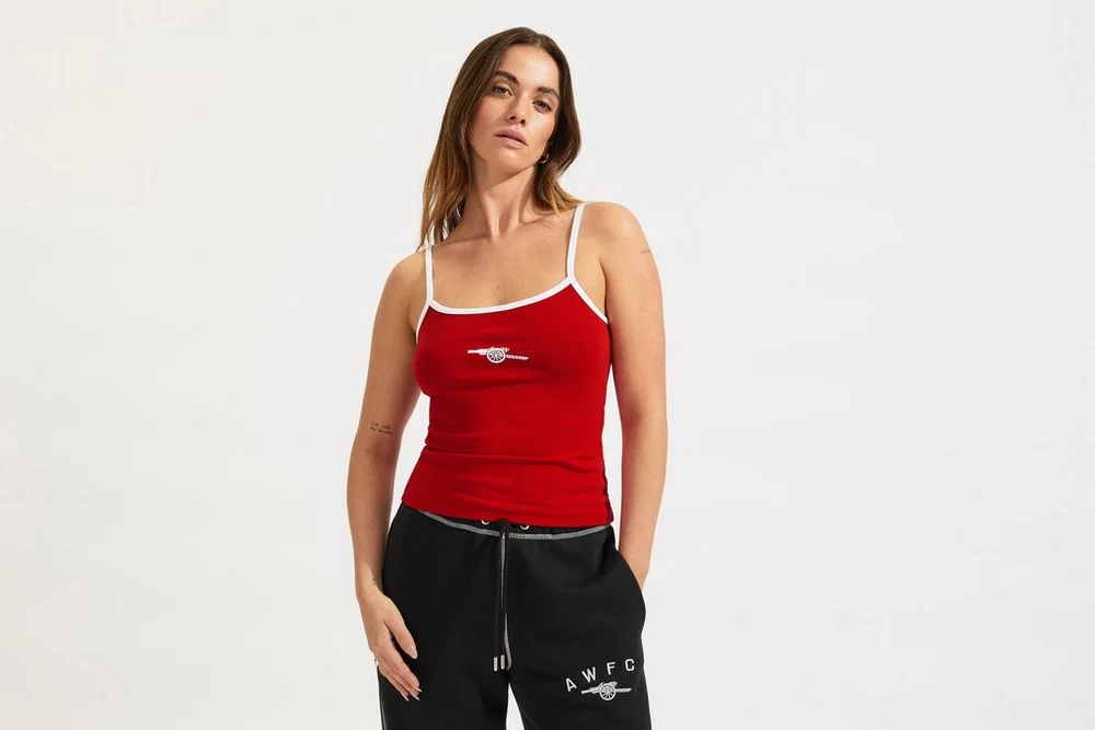 Arsenal Fanshop Store - Arsenal AWFC Damen-Tanktop, rot, gerippt Offizielle Arsenal FC Fußballbekleidung