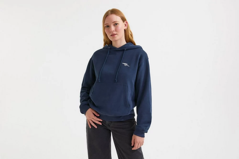 Arsenal Fanshop Store - Arsenal Damen Essentials Navy Cannon Hoodie Offizielle Arsenal FC Fußballbekleidung