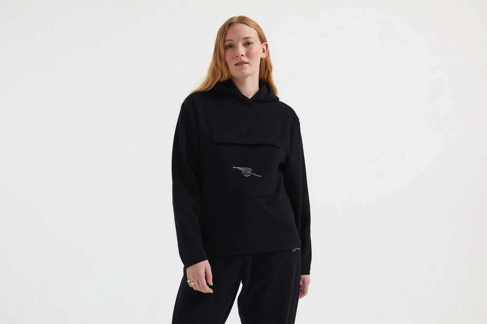 Arsenal Fanshop Store - Arsenal Damen Holloway Social Club Schwarzer Fleece-Hoodie Offizielle Arsenal FC Fußballbekleidung