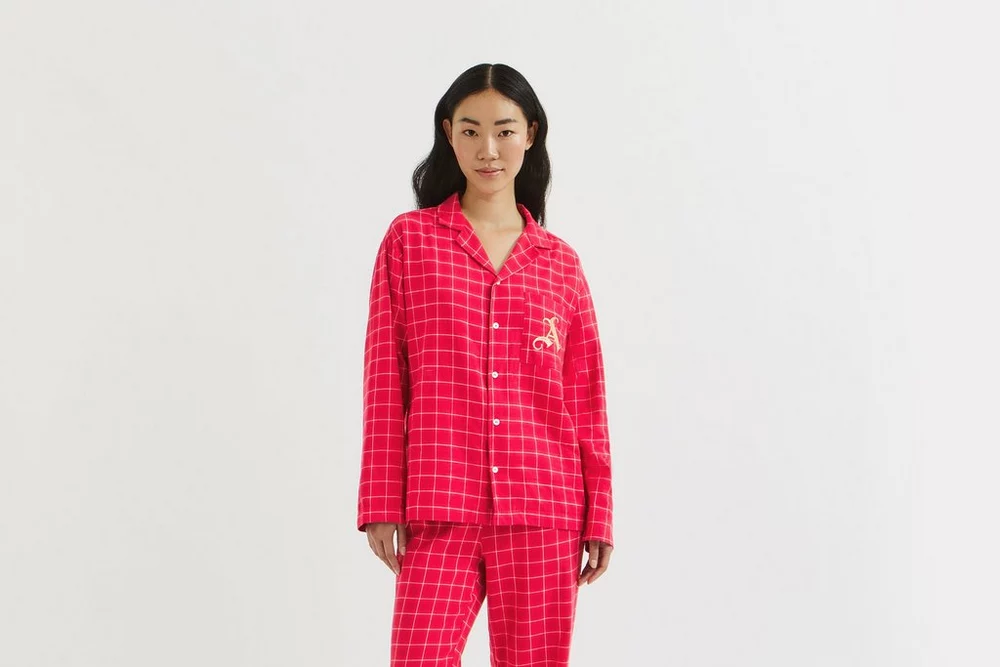 Arsenal Fanshop Store - Arsenal Damen-Pyjama-Set im klassischen Karomuster Offizielle Arsenal FC Fußballbekleidung