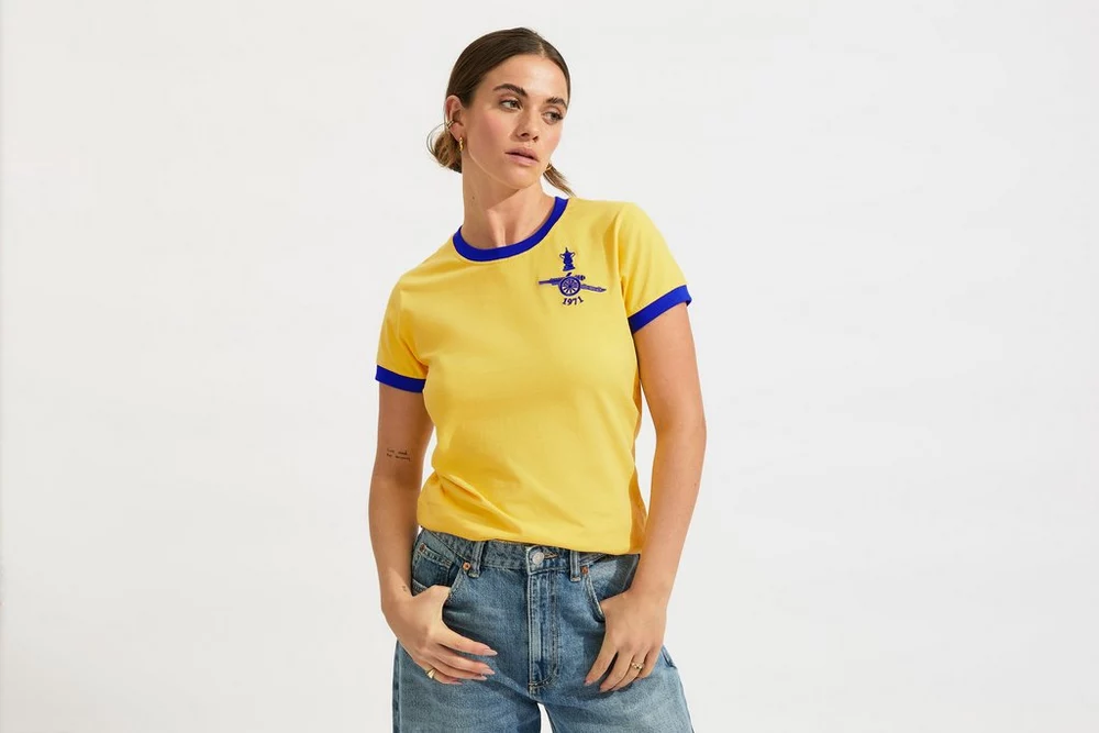 Arsenal Fanshop Store - Arsenal Damen Retro 1971 FA Cup Auswärtstrikot Offizielle Arsenal FC Fußballbekleidung