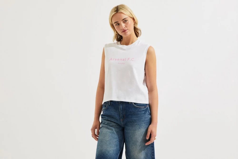 Arsenal Fanshop Store - Arsenal Damen-Tanktop Chapman in Weiß Offizielle Arsenal FC Fußballbekleidung