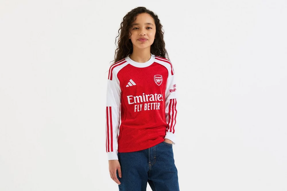 Arsenal Fanshop Store - Arsenal adidas Kinder 25/26 Langarm-Heimtrikot Offizielle Arsenal FC Fußballbekleidung