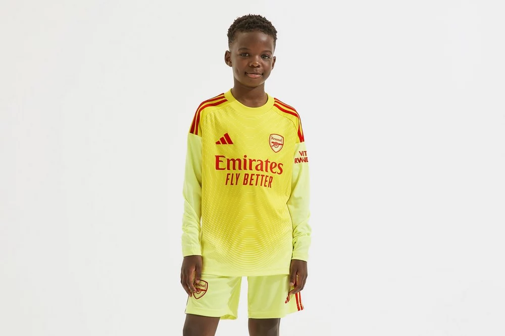 Arsenal Fanshop Store - Arsenal adidas Torwarttrikot für Kinder (25/26) mit langen Ärmeln und individuellem Aufdruck Offizielle Arsenal FC Fußballbekleidung