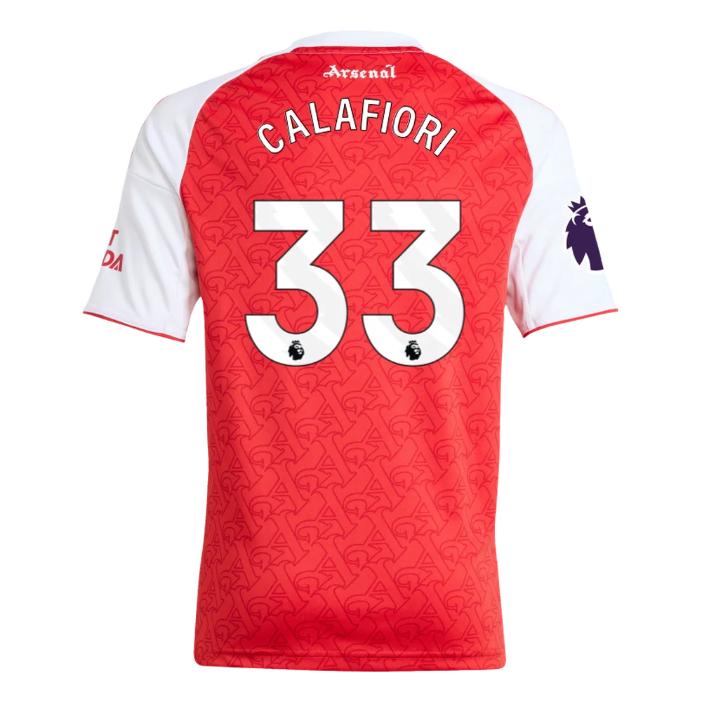 Arsenal Fanshop Store - Arsenal adidas Kinder-Heimtrikot 25/26 – Riccardo Calafiori – Champions League Offizielle Arsenal FC Fußballbekleidung