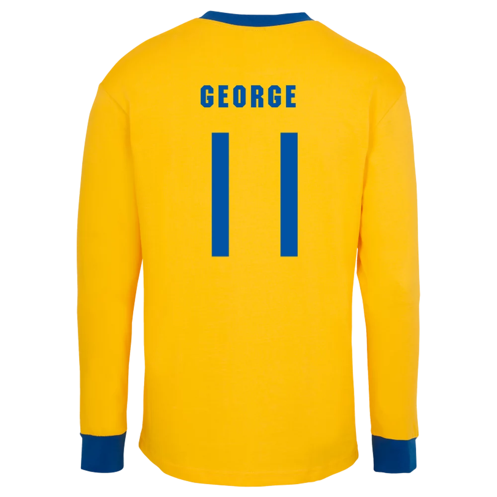 Arsenal Fanshop Store - Arsenal Retro 1971 Langarm-Auswärtstrikot – Charlie George Offizielle Arsenal FC Fußballbekleidung