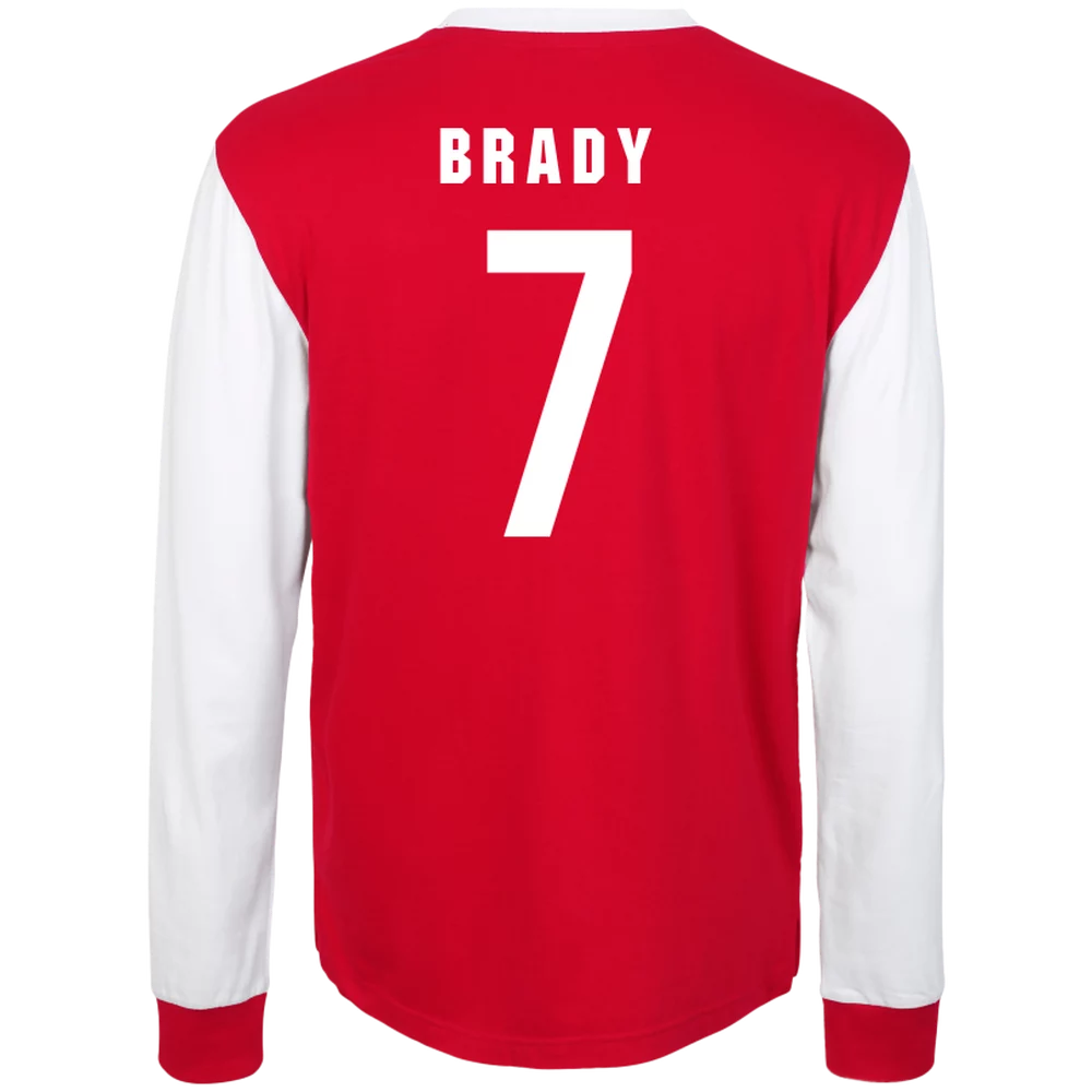 Arsenal Fanshop Store - Arsenal Retro-Heimtrikot im Stil der 1970er Jahre mit langen Ärmeln – Liam Brady Offizielle Arsenal FC Fußballbekleidung