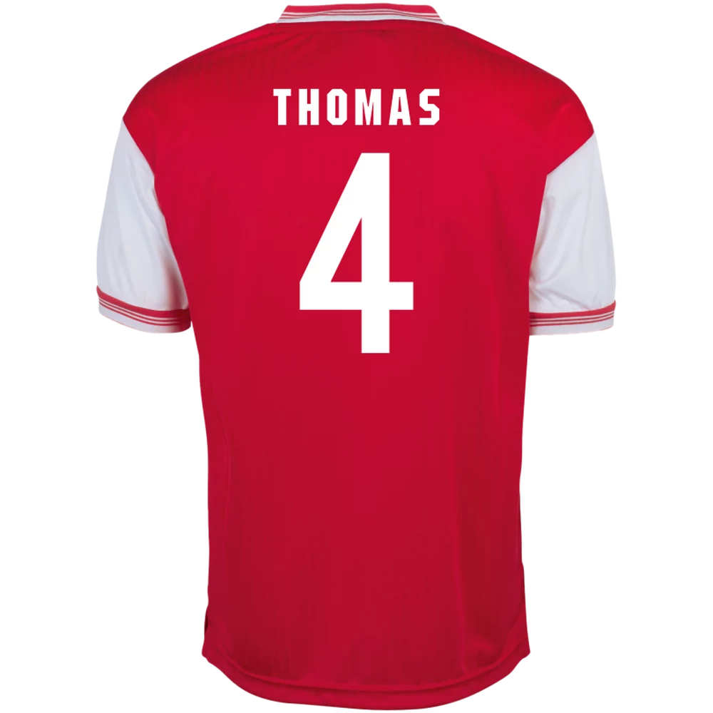 Arsenal Fanshop Store - Arsenal Retro Herren Heimtrikot zum 100-jährigen Jubiläum 1985 – Michael Thomas Offizielle Arsenal FC Fußballbekleidung