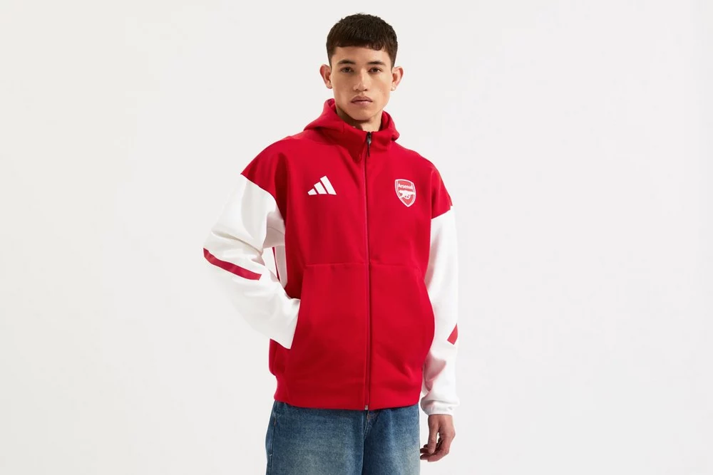 Arsenal Fanshop Store - Arsenal adidas Heimjacke mit Hymne 25/26 Offizielle Arsenal FC Fußballbekleidung
